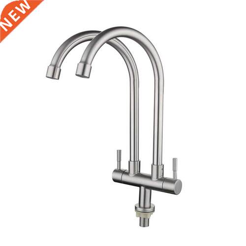 304 Stainless Steel Double Dragon Dual Water Tap Kitchen Fau