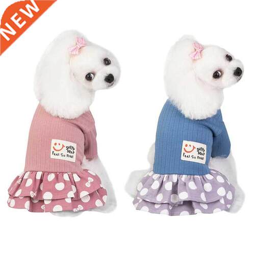 Pet Summer Cotton Dress For Small Dogs Breathable Doggy Dot