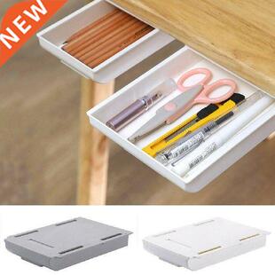 1Pc Self-taping Hidden Storage Box under the table Makeup