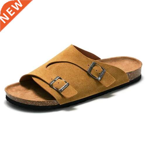 Big Size 45 Suede Leather Sandals for Men Summer Classic Men