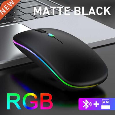 2.4GHz Wireless Mouse Bluetooth RGB Rechargeable Mouse Silen