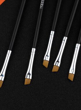 5Pcs Black Eyebrow Inclined Flat Angled Brush Makeup Tool Wo