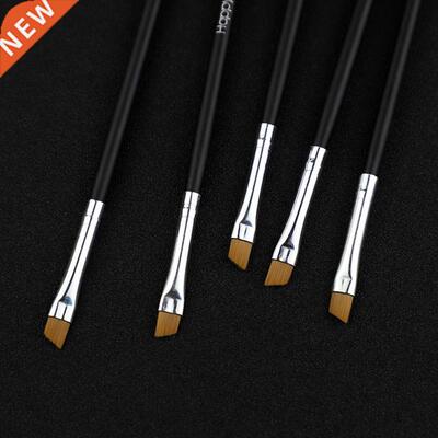 5Pcs Black Eyebrow Inclined Flat Angled Brush Makeup Tool Wo