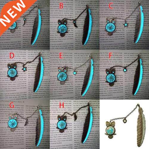 10 Styles Luminous Owl Bookmark Label Read Maker Feather Boo