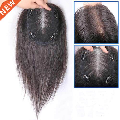 Human Hair Toupee Clip in Human Hair Pieces Top Toppers Frin
