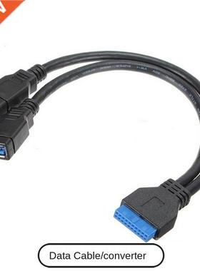 USB .0 20pin Male To Female Extension Adapter Splitter Cabl