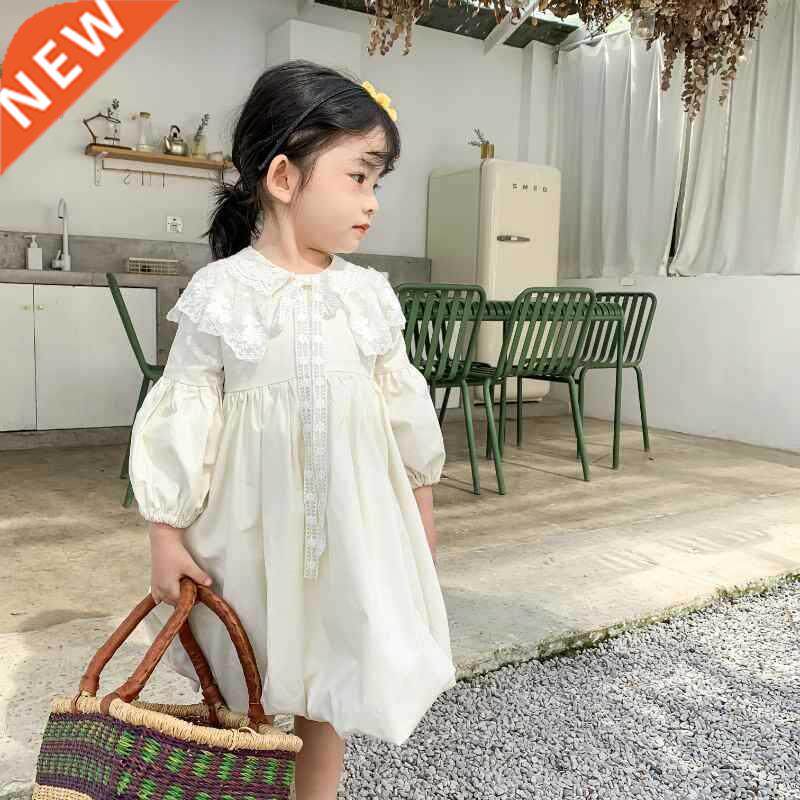 Spring Kids Dresses for Girls Lacework Puffy Dress Korean图片