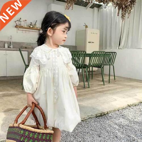 Spring Kids Dresses for Girls Lacework Puffy Dress Korean