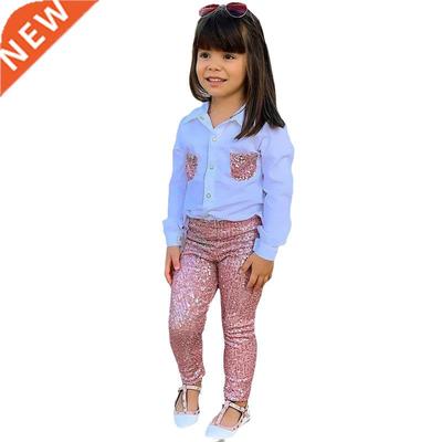 2022 Kids Girl Autumn Clothes Outfits Long Sleeve White Blou