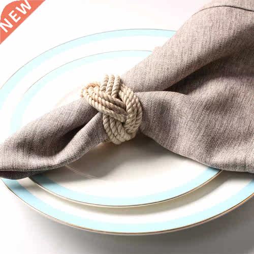 Natural Jute Napkin Ring Rope Woven Napkin Buckle Linen