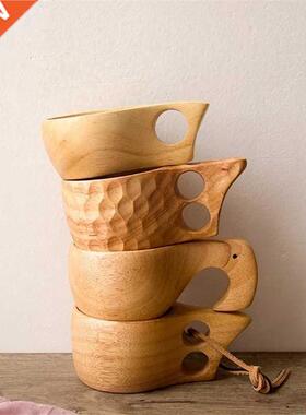 New Chinese Portable Wood Coffee Mug Rubber Wooden Tea Milk