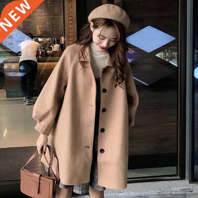 2021 Autumn Winter Classic Women Overcoats Casual Lapel Sing