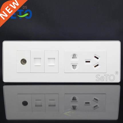 118 Type Five Hole Power Socket + RJ45 Cat5e Network + RJ11