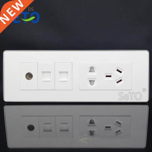 118 Type Five Hole Power Socket + RJ45 Cat5e Network + RJ11