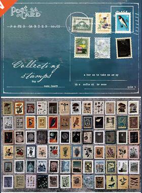 46Pcs/pack 6 Designs Vintage Retro Stamp Museum Creative St