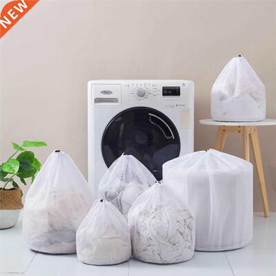 8 Sizes Washing Bags Drawstring Mesh Underwear Laundry Baske