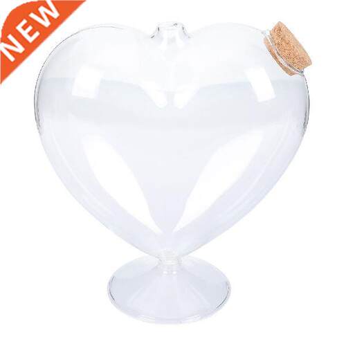 heart shaped clear glass jars: glass wishing bottl with
