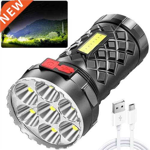 Strong Bright Flashlight Ultra Powerful Led Torch USB Rechar