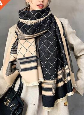 2022 New Winter Scarf Iron Tower Cashmere Shawl Women's Warm