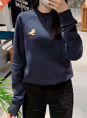 Rowling Lazy Fox Embroidery Women Pullover Long Sleeve O Nec