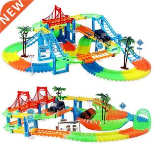 NEW 2in1Railway Flexible Track Car Set Lighting Racing Car G