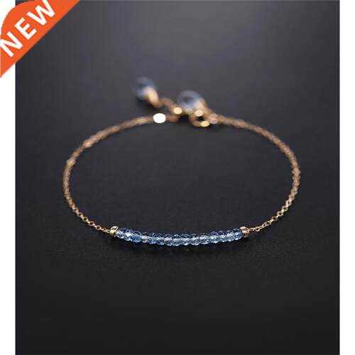 DAIMI Sky Blue Topaz Bracelet Female gemstones Genuine Yell