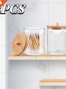 2PCS Cotton Swab Pad Storage Box Makeup Organizer Transparen