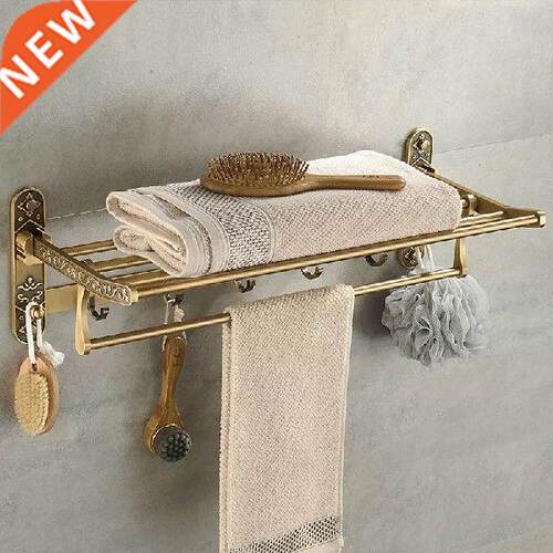 Nail Free Foldale Antique rass ath Towel Rack Active