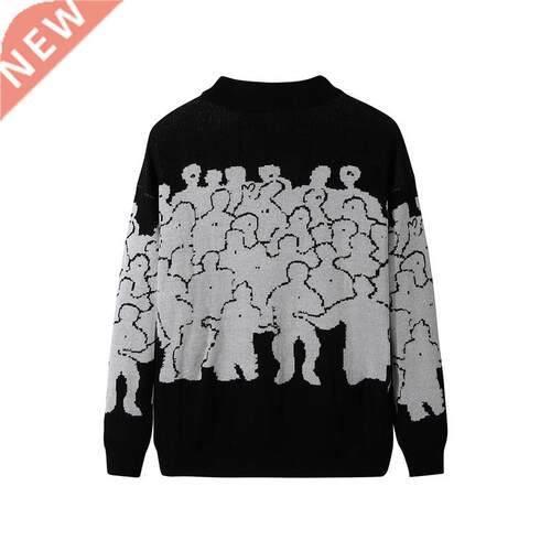 Fashion Sweater Men Cotton Embroidery Pull Homme Sweater Men