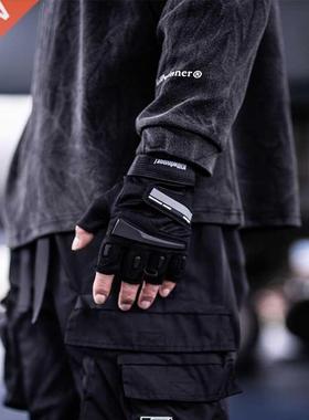 Half Full Finger Motorcycle Tactical Gloves Techwear Accesso