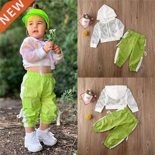 Fashion Baby Summer Clothes Girls Mesh T-shirt+Sport Pants G