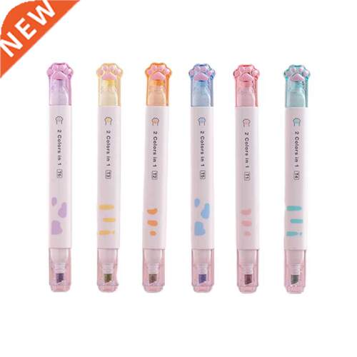 12 Colors Dual-ended Highlighters Colorful Marker Pens for K