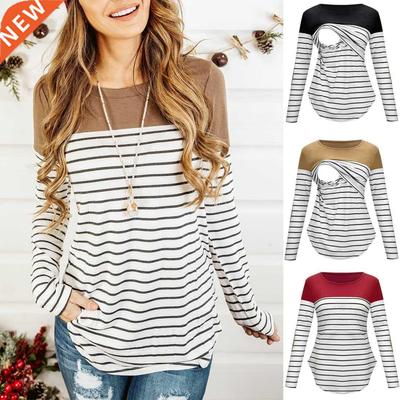 Casual Womens Pregnant Maternity Clothes Nursing Tops Breast