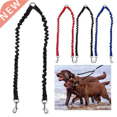 Reflective Pet Dog Elastic Double Leashes Collar Rope Belt
