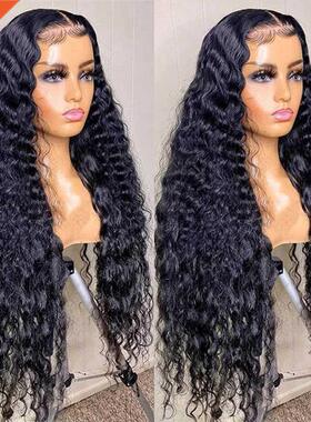 30 40 Inch Malaysia Deep Water Wave Lace Frontal Human Hair