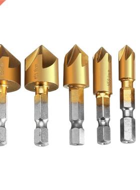 6 x 5 Flute 90degree 1/4inch Hex HSS Countersink Drill Bit S