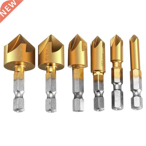 6 x 5 Flute 90degree 1/4inch Hex HSS Countersink Drill Bit S