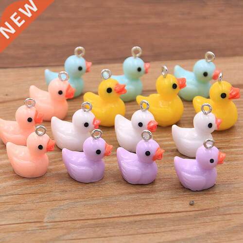10Pcs 18X21MM Cute 5 Color Duck Resin Earring Charms  Fin