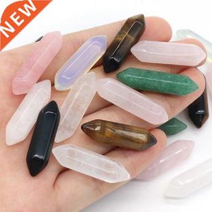 10pc Natural Home Decoration Opal Rose Quartz Double-headed