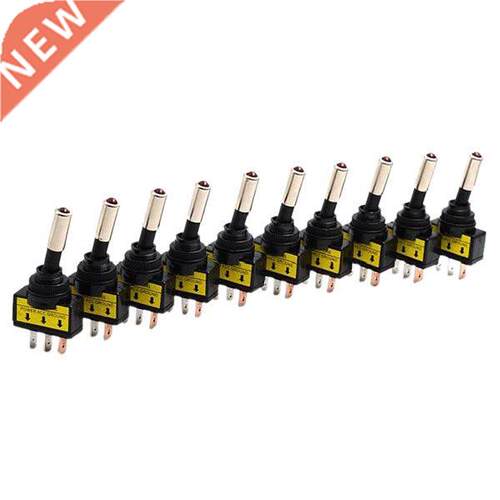 10pcs Switch On - Off LED Red 12V 20A 3-Pin for Motorcycle C