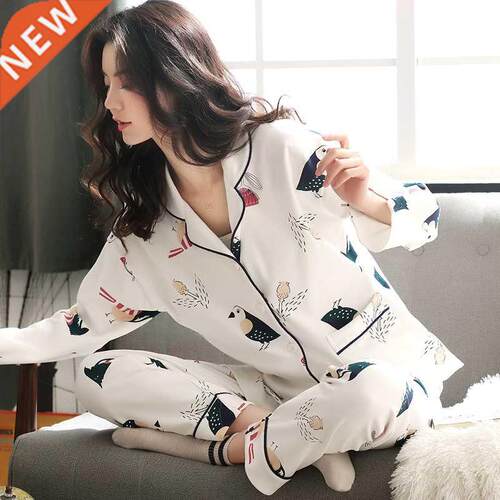 Women Two-iece yjama Sing Long Sleeve Touses Sweet Sle
