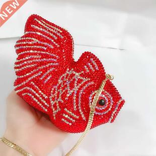 XIYUAN fish shape Women evening pty bag diamonds crystal