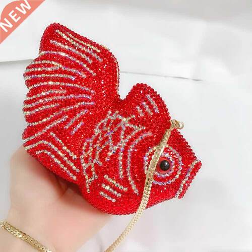 XIYUAN fish shape Women evening pty bag diamonds crystal