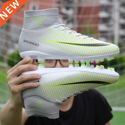Men Soccer Shoes High Top Turf Sneakers Professional Trainer