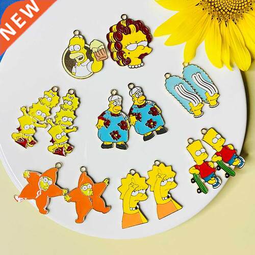 10pcs Alloy Enamel Pendant Charm Cartoon Classic Anime Earri