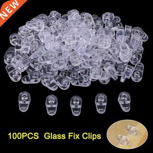 100PCS Plastic Glass Retainer Transparent Mirror Cabinet Fix