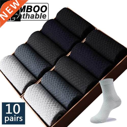 10 Pairs/lot Men Bamboo Fiber Socks Men Breathable Long Sock