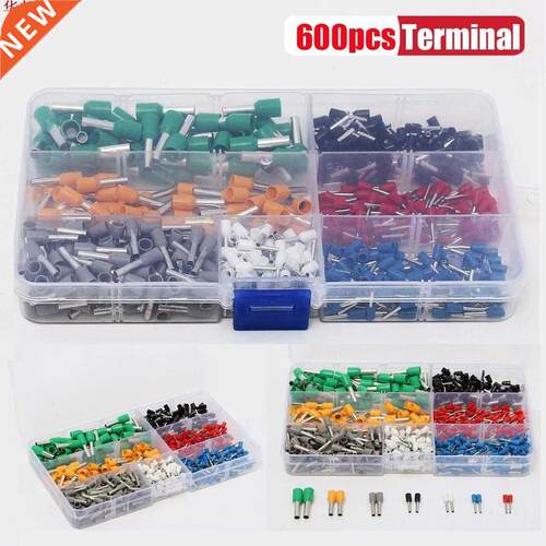 600Pcs Spade nsulated Cord Pn End Cable Wre Termnal Elec