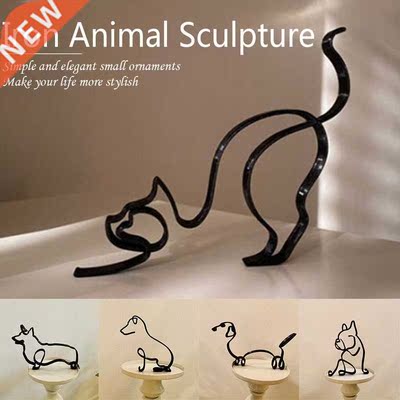 Dog Minimalist Art Sculpture Personalized Gift Metal Decor M