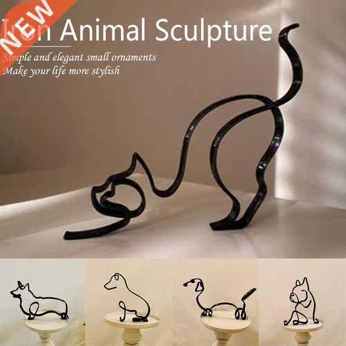 Dog Minimalist Art Sculpture Personalized Gift Metal Decor M